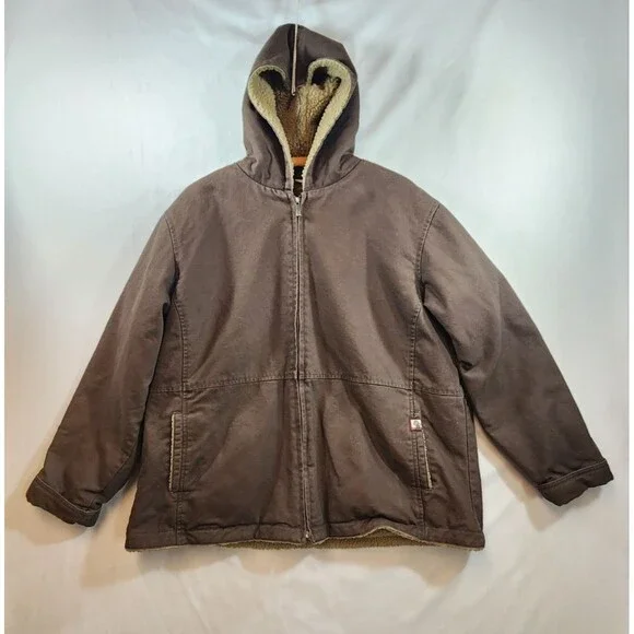 Dri-Duck Coat for Her Jacket Womens Size XXL Brown Hooded Sherpa Lined - Picture 1 of 16